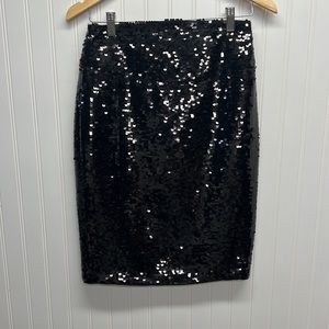 Express Black Sequin Pencil Skirt Sz‎ 2